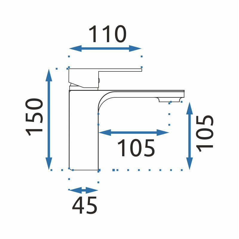 Rea bateria umywalkowa niska Urban Czarna