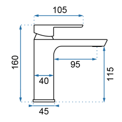 Rea bateria umywalkowa niska Argus Złota