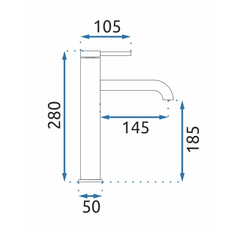 Rea bateria umywalkowa wysoka Spot Chrom