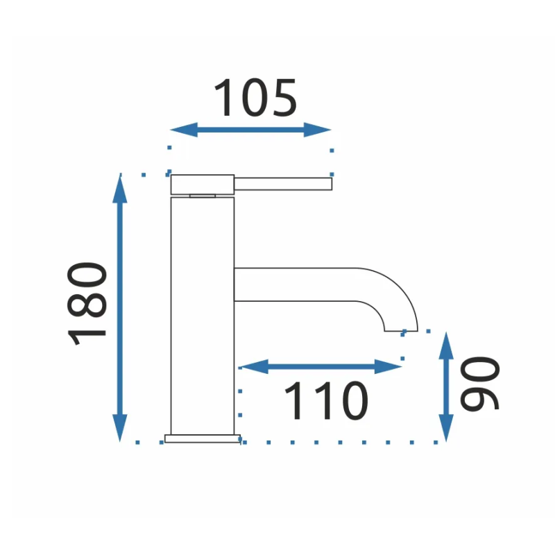 Rea bateria umywalkowa niska Spot Czarna