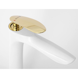 Rea bateria umywalkowa niska Orbit Biała/Złota