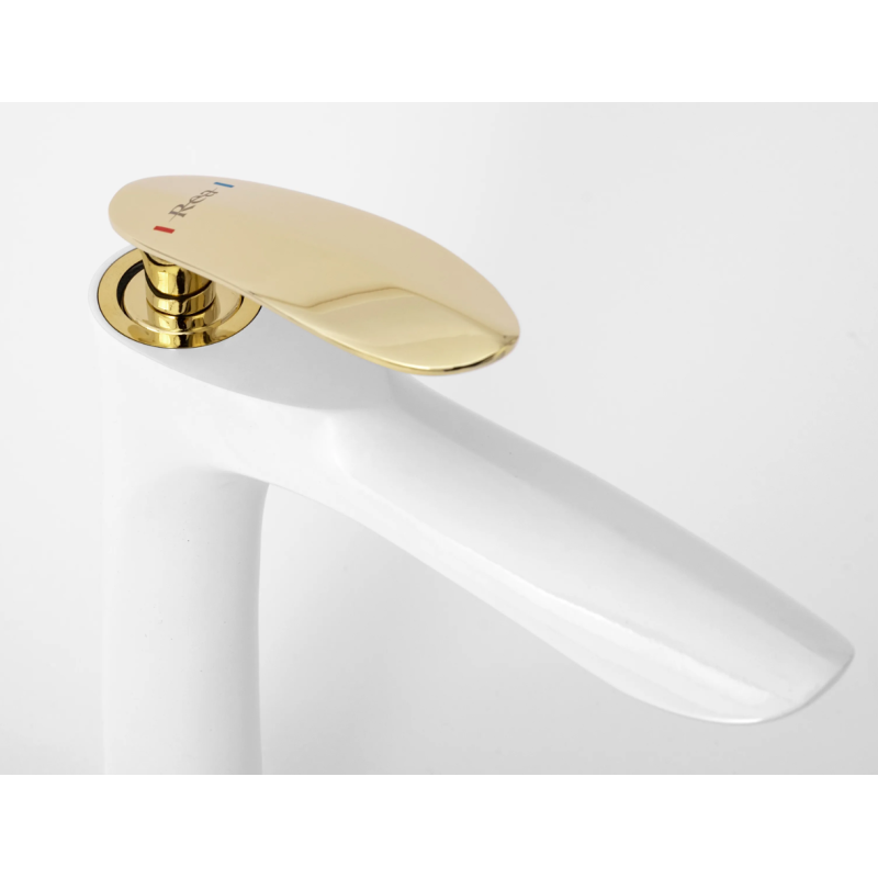 Rea bateria umywalkowa niska Orbit Biała/Złota