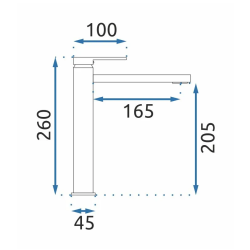 Rea bateria umywalkowa wysoka Verso Złota Szczotkowana