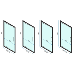 Rea drzwi prysznicowe 100x195 Rapid Swing Gold