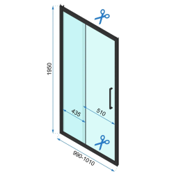 Rea drzwi prysznicowe 100x195 Rapid Slide Gold Brush