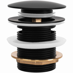 Rea korek wannowy z przelewem 6 cm Korek Do Wanny Czarny 6Cm