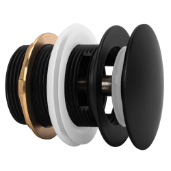 Rea korek wannowy z przelewem 6 cm Korek Do Wanny Czarny 6Cm