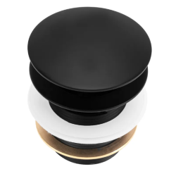 Rea korek wannowy z przelewem 6 cm Korek Do Wanny Czarny 6Cm