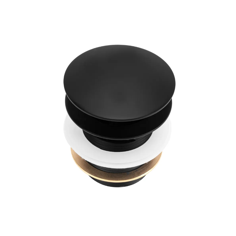 Rea korek wannowy z przelewem 6 cm Korek Do Wanny Czarny 6Cm