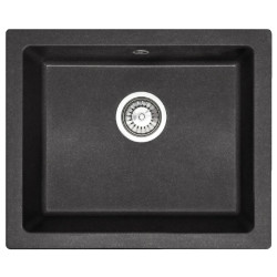 Elegancki Zlewozmywak Granitowy Nels, Czarny 56x46 cm + Syfon Gratis