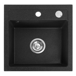 Ekskluzywny Czarny Zlewozmywak Granitowy WEST z Syfonem – Styl i Funkcjonalność w Kuchni