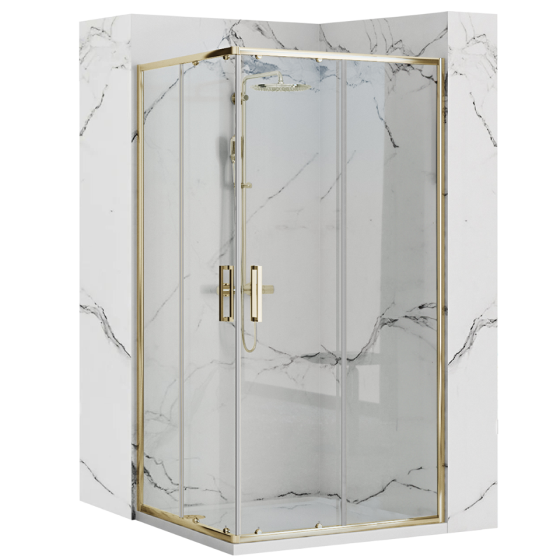 Rea kabina bez brodzika 80x100x190 szkło transparent Punto Gold