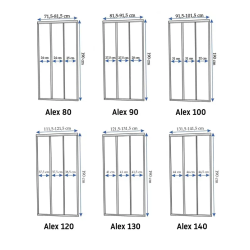 Rea drzwi prysznicowe 120x190 Alex Gold Brush