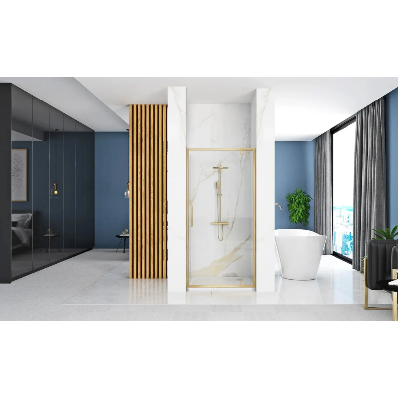 Rea drzwi prysznicowe 100x195 Rapid Swing Gold Brush