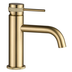 Rea bateria umywalkowa niska Lungo Grip Złota Szczotkowana