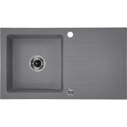 Deante zlewozmywak Zorba szary metalik granit 1k z/o 760x440x160, 3,5 + bateria milin szara