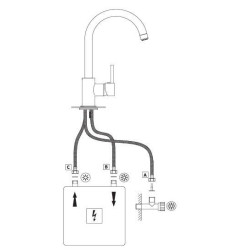Deante bateria niskociśnieniowa zlewozmywakowa z wylewką "u" do podgrzewacza