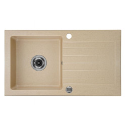 Deante zlewozmywak Zorba piaskowy granit 1k z/o 760x440x160, 3,5 + bateria nemezja z wylewką u