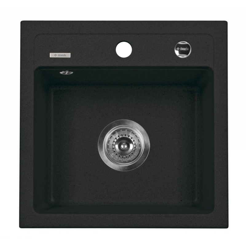 Deante zlewozmywak Zorba grafitowy granit 1k b/o 440x440x184, 3,5 + bateria nemezja z wylewką