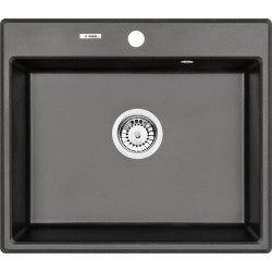 Deante zlewozmywak Andante antracyt metalik granit 1k 600x520x210