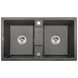 Deante zlewozmywak Eridan antracyt metalik granit 2k b/o 860x500x220, 3,5