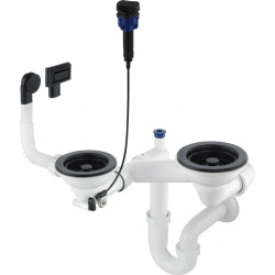 Deante osprzęt space-saver nero do zlew. granitowych 1,5 i 2 kom, 3,5 z korkiem automatycznym