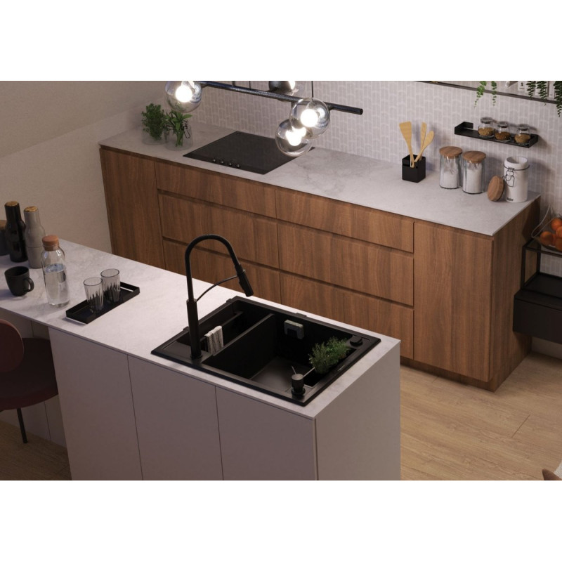 Deante zlewozmywak Magnetic nero granit 1,5k 690x500x219, 3,5