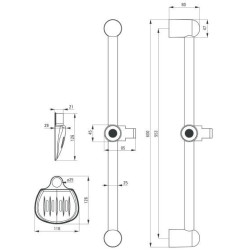 Deante Fresh drążek prysznicowy chrom
