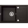 Deante zlewozmywak Corio grafit granit 1k z/o 670x440x175, 3,5 + bateria z wylewką u grafit + zaślepka otworu