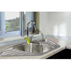 Deante bateria Aster chrom zlewozmywakowa stojąca z uchylną wylewką