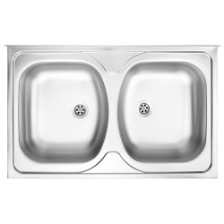 Deante zlewozmywak Tango satyna z listwą przyścienną 2k b/o 800x500x130, 2