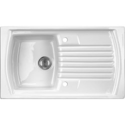 Deante zlewozmywak Lusitano ceramiczny biały 1k z/o 860x500x230, 3,5