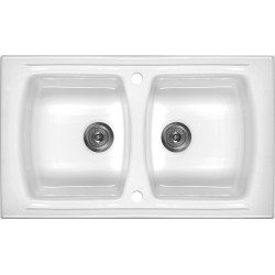 Deante zlewozmywak Lusitano ceramiczny biały 2k b/o 860x500x240, 3,5