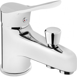 Deante bateria Joko chrom nawannowa stojąca 1-otworowa z kompletem natryskowym