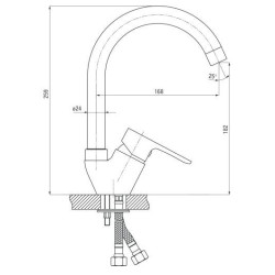 Deante Chaber bateria kuchenna chrom