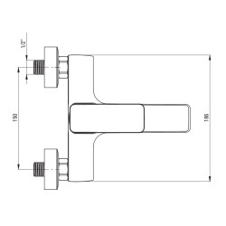 Deante Maro bateria wannowa ścienna nero