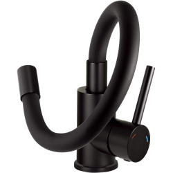 Deante bateria Luno nero zlewozmywakowa z giętą wylewką