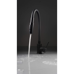 Deante bateria Luno nero zlewozmywakowa z giętą wylewką z słuchawką 2-funkcyjną