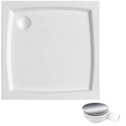 Polimat brodzik kwadratowy Patio 80x80 z syfonem