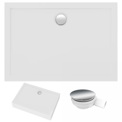 Polimat brodzik kompaktowy prostokątny Lider 120x70 z syfonem