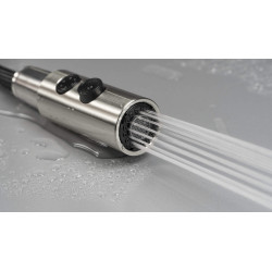 Deante bateria Olfato stal szczotkowana zlewozmywakowa z wyciąganą słuchawką