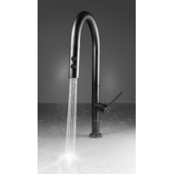 Deante bateria Olfato nero zlewozmywakowa z wyciąganą słuchawką