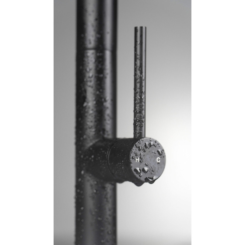 Deante bateria Olfato nero zlewozmywakowa z wyciąganą słuchawką