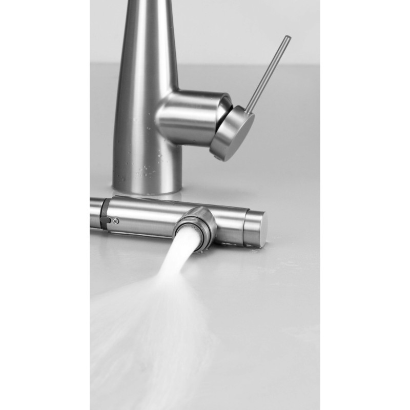 Deante bateria Eridan stal szczotkowana zlewozmywakowa