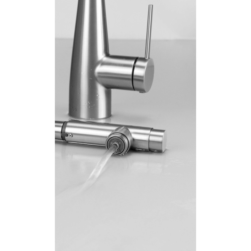 Deante bateria Eridan stal szczotkowana zlewozmywakowa