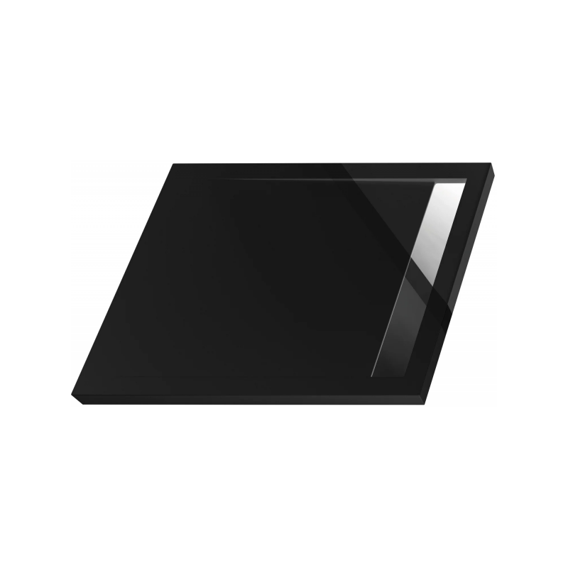 Polimat brodzik West New czarny gładki ruszt chrom 120x100 z syfonem