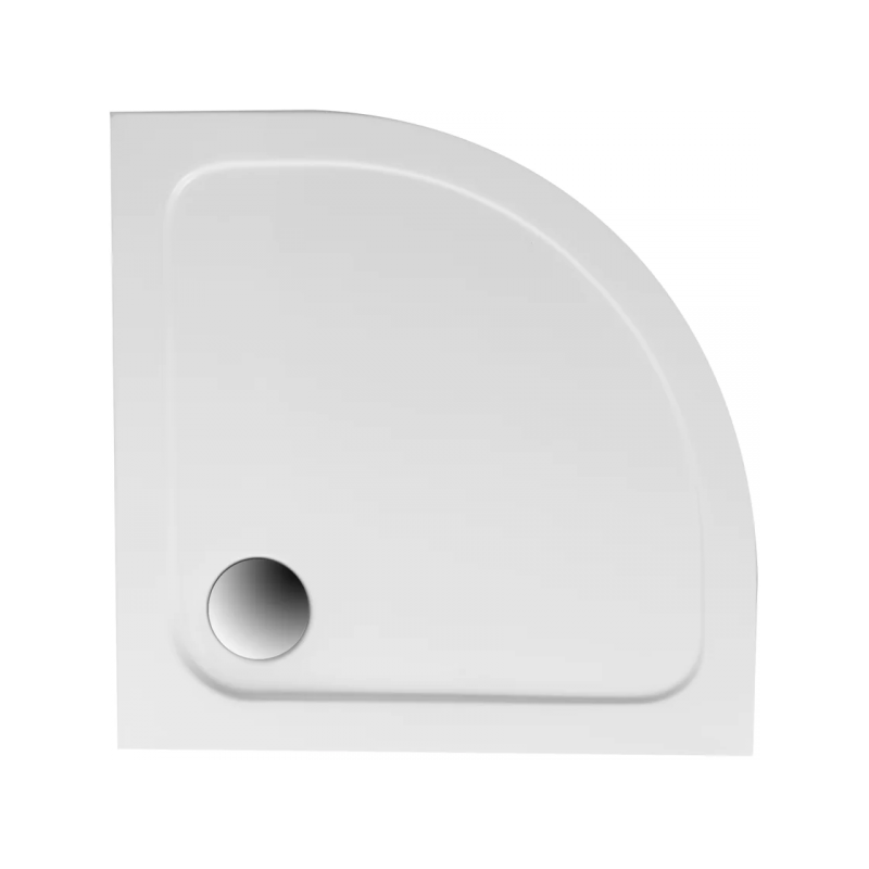 Polimat brodzik półokrągły Standard 80x80 z białą obudową i syfonem