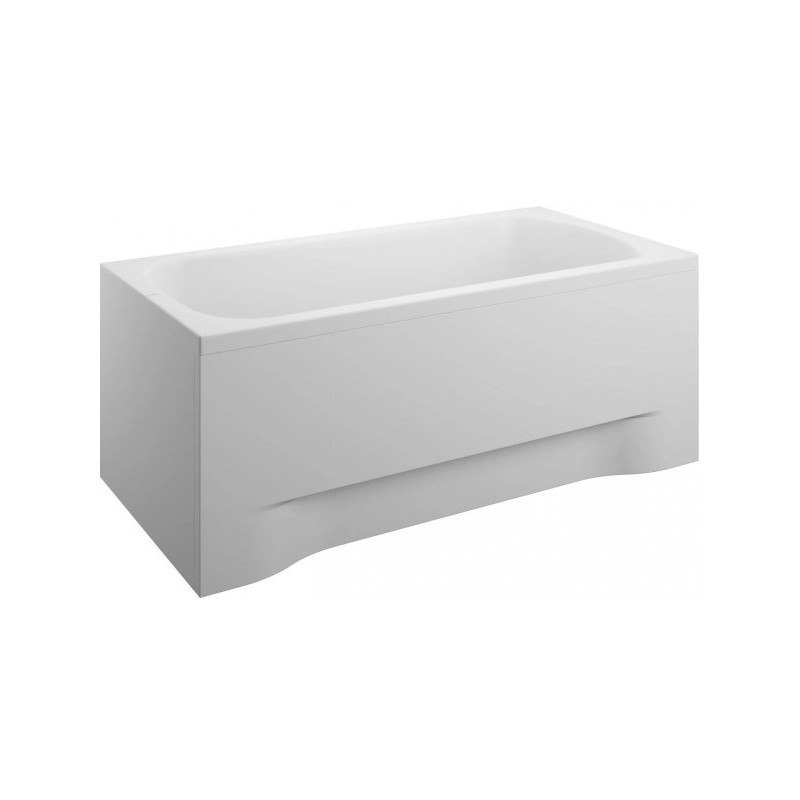 Polimat wanna prostokątna Classic 180x80 z białą obudową, syfonem chrom i nóżkami