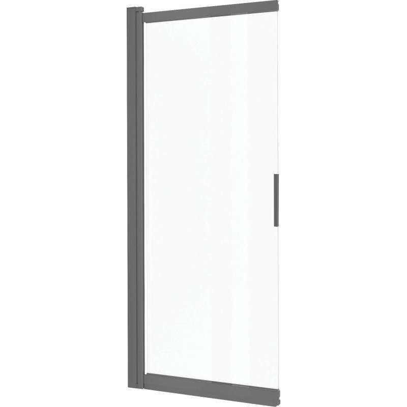 Deante parawan nawannowy przesuwny Prizma titanium szkło transparentne 100x140 cm