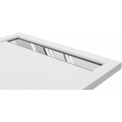 Polimat brodzik West New czarny kamień ruszt chrom 120x100 z syfonem